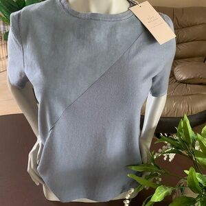 VILA Pale Blue Short Sleeve Knit Top